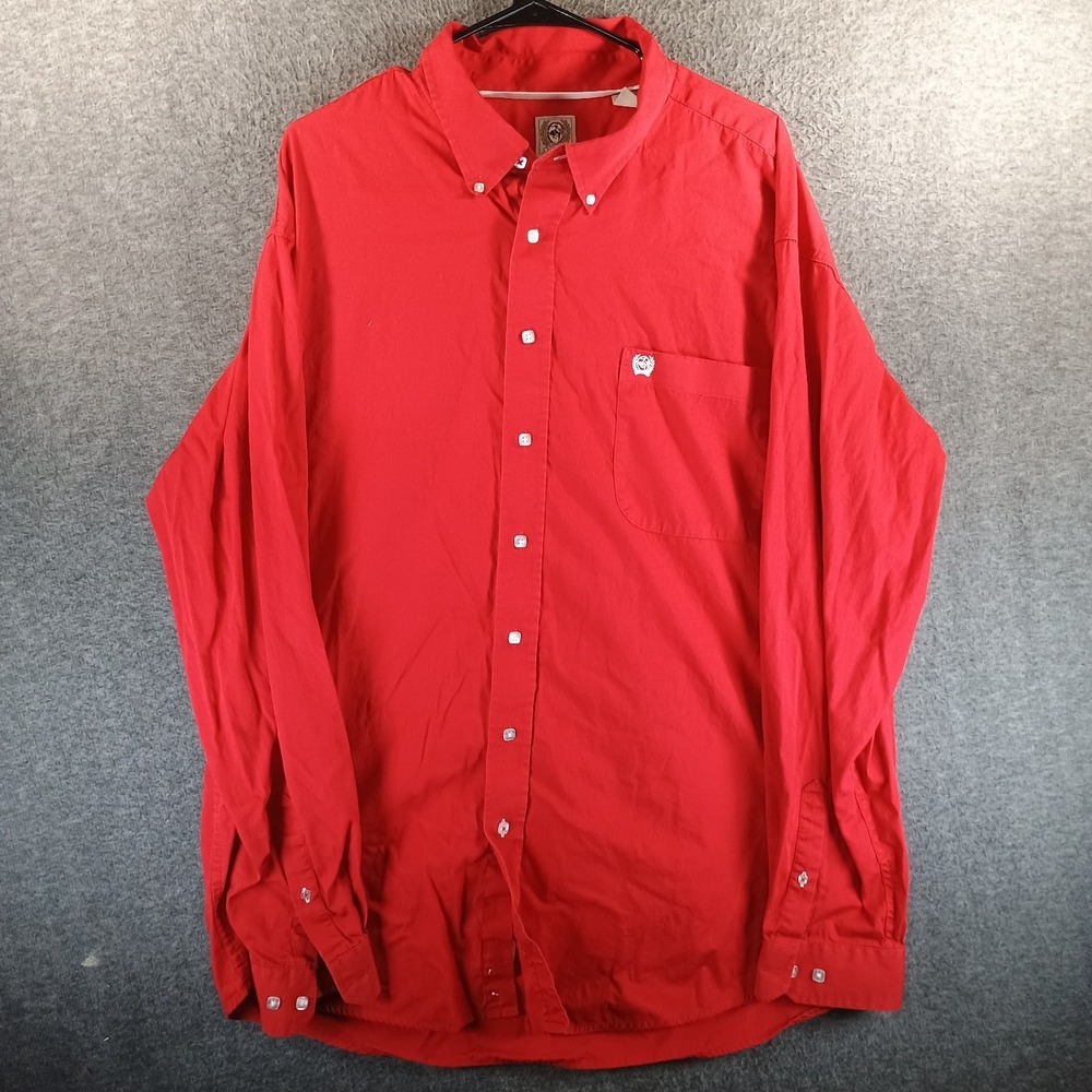 Cinch Solid Red Button-Down Western Long Sleeve S… - image 1